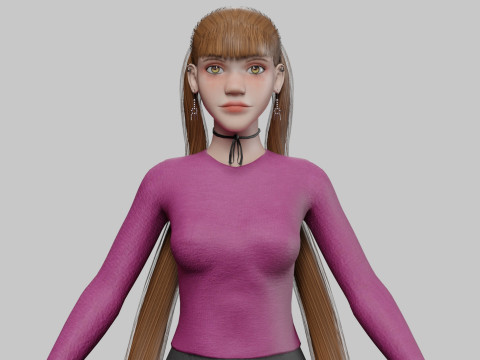 Young pretty woman V32434 Model 3D