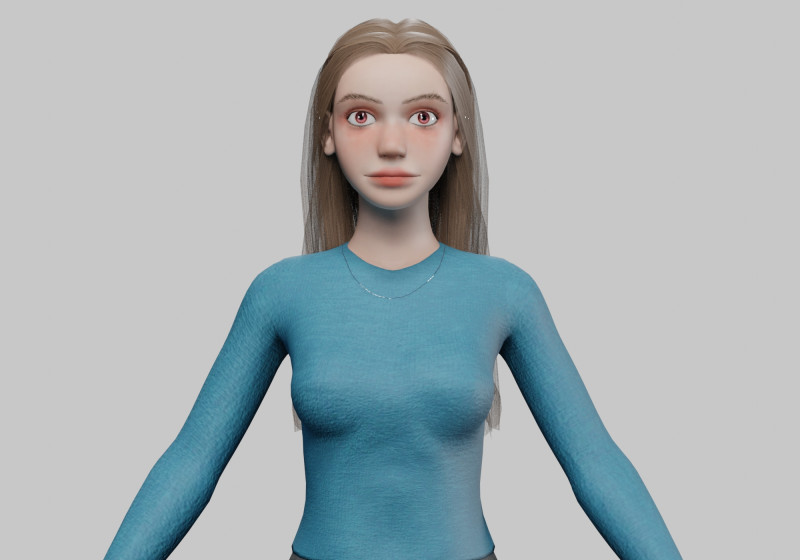 Young sweet woman V30225 3D Model .c4d .max .obj .3ds .fbx .stl .blend 