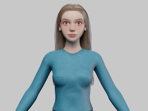 Young sweet woman V30225 3D 模型