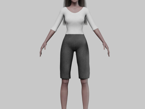 Basic Beautiful woman V30084 Model 3D