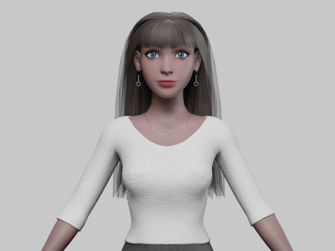 Basic Beautiful woman V30084 3D Model
