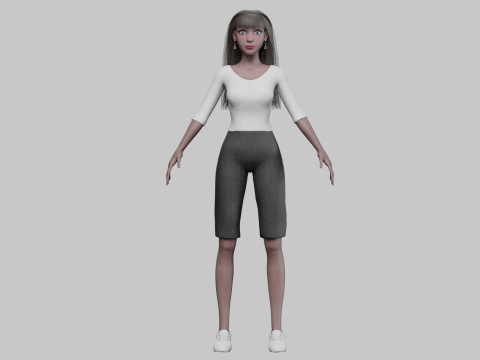 Basic Beautiful woman V30084 Model 3D