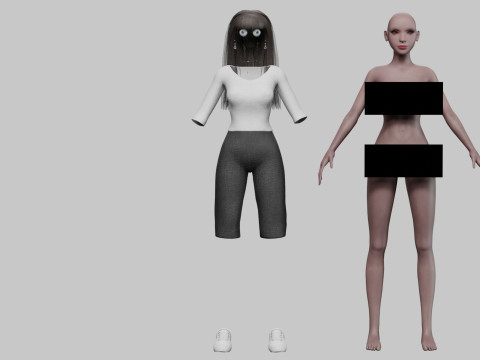 Basic Beautiful woman V30084 Model 3D