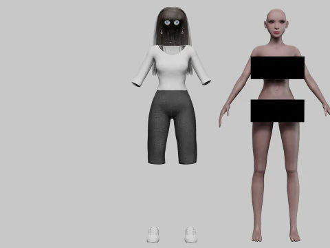 Basic Beautiful woman V30084 3D Model