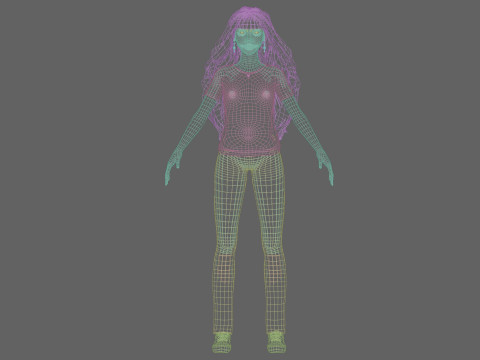 Basic cool woman V42055 3D Model