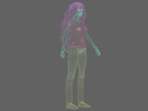 Basic cool woman V42055 3D Model
