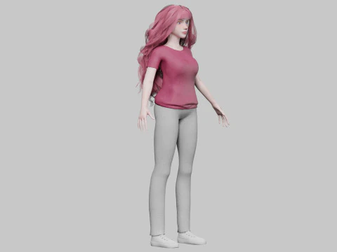 Basic cool woman V42055 3D Model