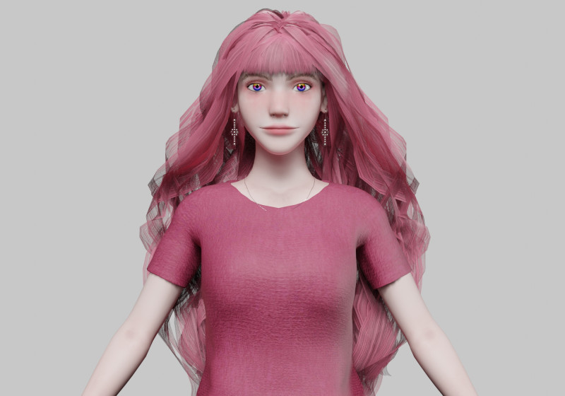 Basic cool woman V42055 3D Model .c4d .max .obj .3ds .fbx .stl .blend 