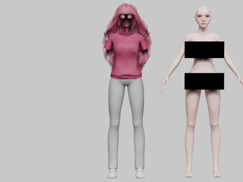 Basic cool woman V42055 3D Model