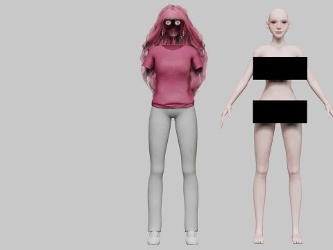 Basic cool woman V42055 3D Model