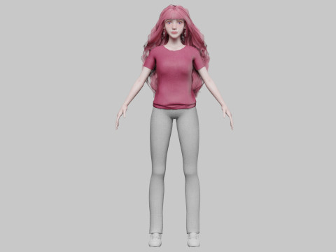 Basic cool woman V42055 3D Model