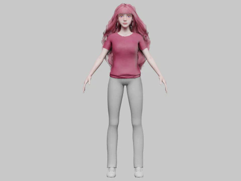 Basic cool woman V42055 3D Model