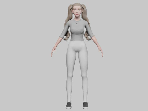 Basic cute Woman V35887 3D Model