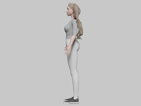 Basic cute Woman V35887 3D Model