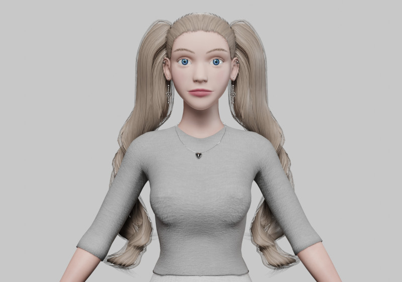Basic cute Woman V35887 Modelo 3D .c4d .max .obj .3ds .fbx .stl .blend