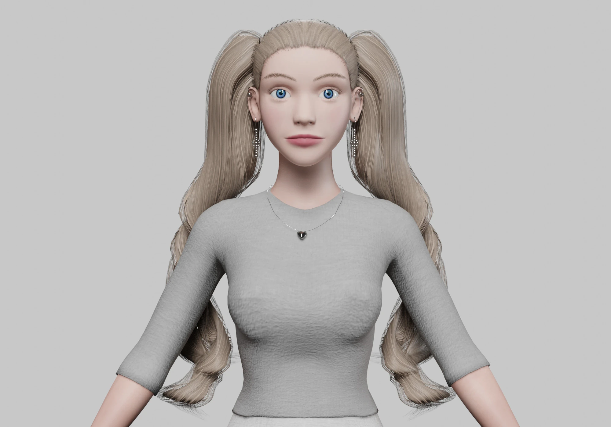 Basic cute Woman V35887 3D Model .c4d .max .obj .3ds .fbx .stl .blend 
