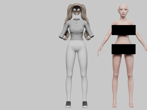 Basic cute Woman V35887 3D Model