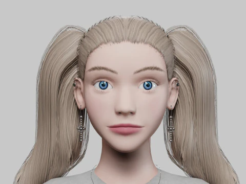 Basic cute Woman V35887 3D Model