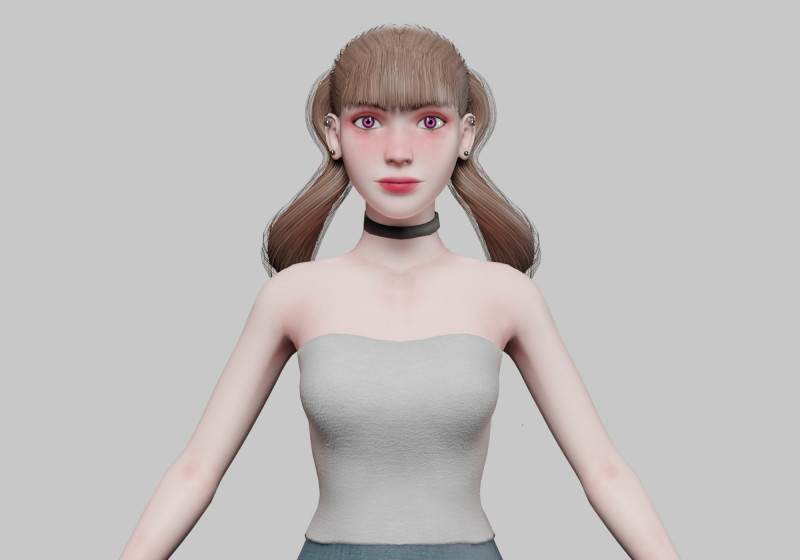 Basic Pretty Woman V26177 Model 3D .c4d .max .obj .3ds .fbx .stl .blend 
