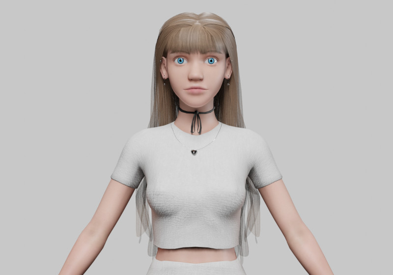 Basic sweet Woman V30723 3D Model .c4d .max .obj .3ds .fbx .stl .blend