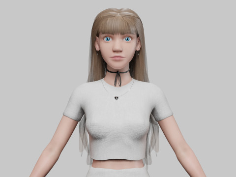 Basic sweet Woman V30723 3D Model