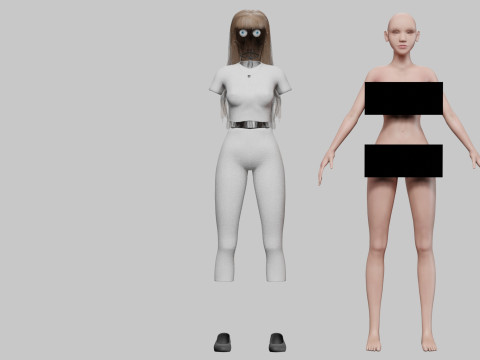 Basic sweet Woman V30723 3D Model