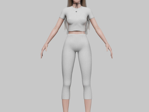 Basic sweet Woman V30723 3D Model