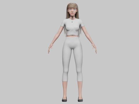 Basic sweet Woman V30723 3D Model
