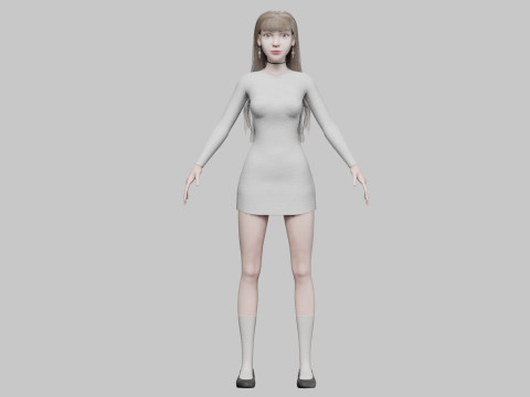 Beautiful Basic Woman V33263 Model 3D