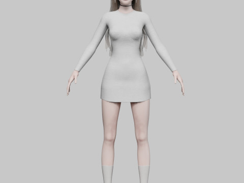 Beautiful Basic Woman V33263 Model 3D