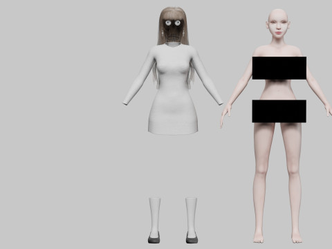 Beautiful Basic Woman V33263 Model 3D