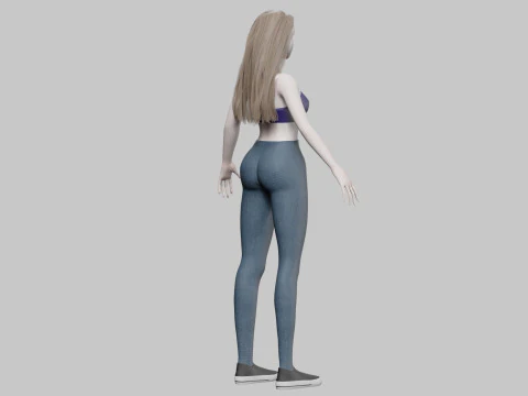 Beautiful cute Woman V29722 3D Model