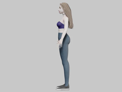 Beautiful cute Woman V29722 3D Model