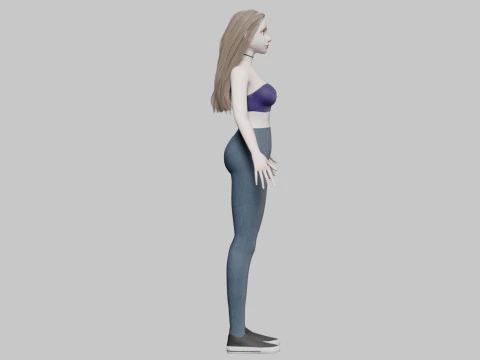 Beautiful cute Woman V29722 3D Model
