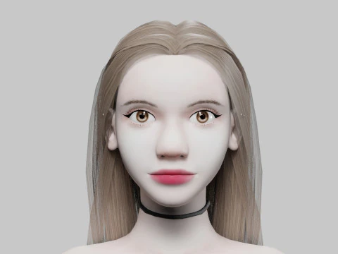 Beautiful cute Woman V29722 3D Model