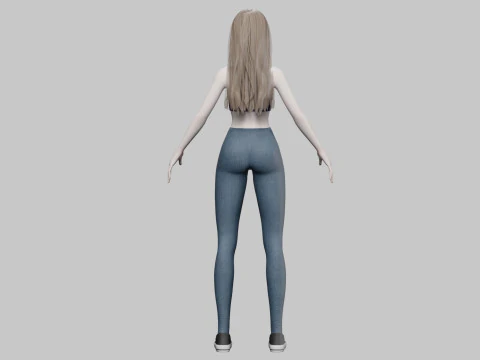 Beautiful cute Woman V29722 3D Model