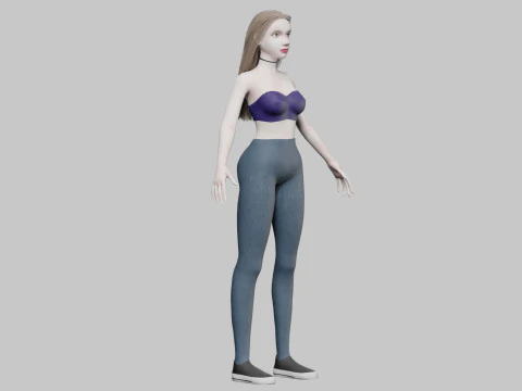 Beautiful cute Woman V29722 3D Model