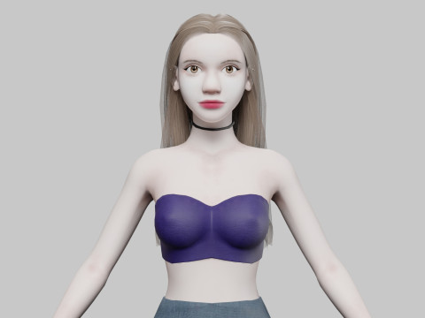 Beautiful cute Woman V29722 3D Model