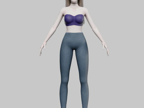 Beautiful cute Woman V29722 3D Model