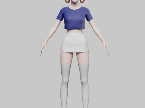 Cartoon cute Woman V31248 3Dモデル