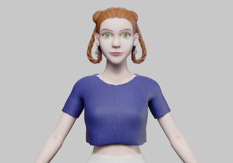 Cartoon cute Woman V31248 3Dモデル .c4d .max .obj .3ds .fbx .stl .blend 