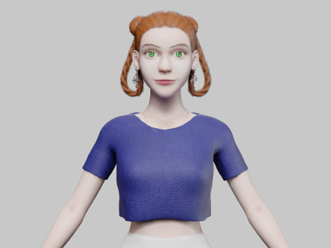 Cartoon cute Woman V31248 Modelo 3D