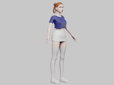 Cartoon cute Woman V31248 3Dモデル