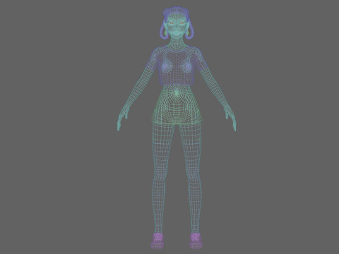 Cartoon cute Woman V31248 3Dモデル