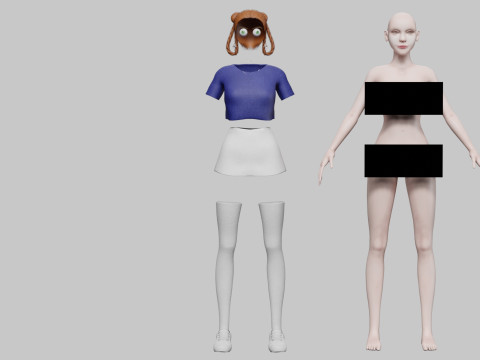 Cartoon cute Woman V31248 3Dモデル