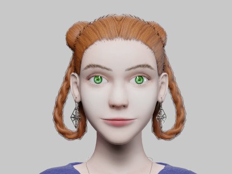 Cartoon cute Woman V31248 3Dモデル