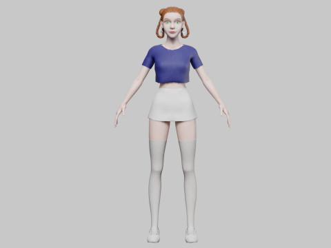 Cartoon cute Woman V31248 3Dモデル