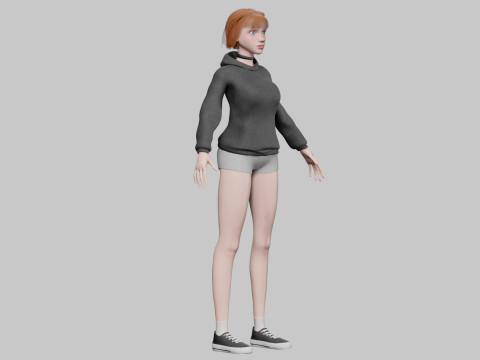 Cartoon Pretty Woman V32514 3D Модель