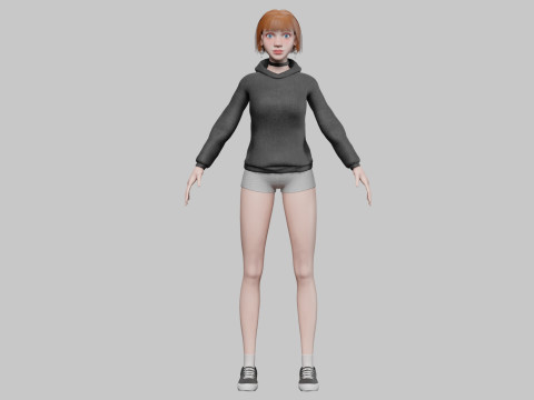 Cartoon Pretty Woman V32514 3D Модель