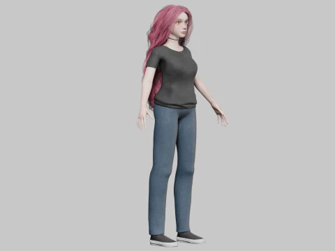 Classic cute Woman V39474 3D Model